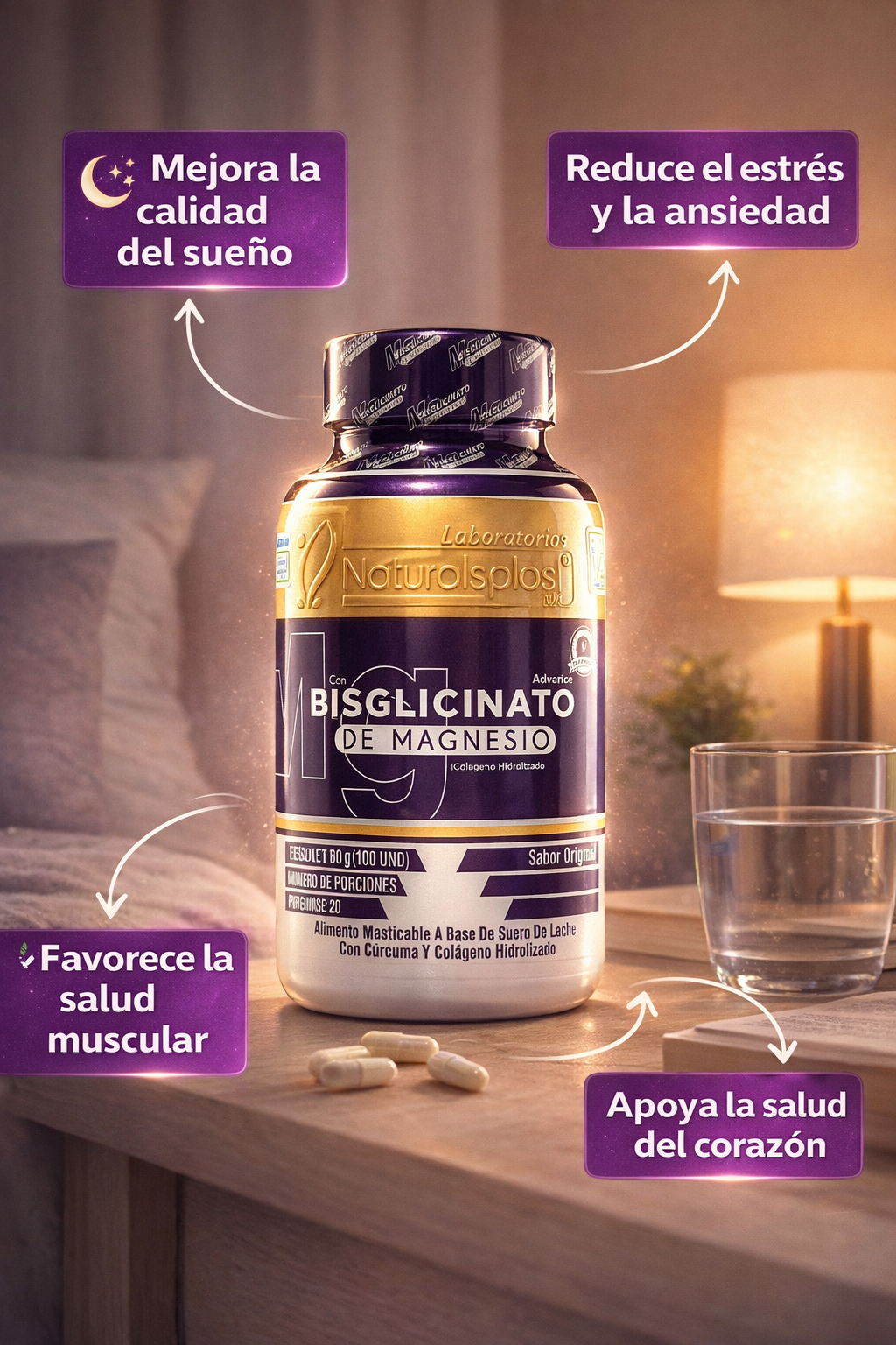 Bisglicinato de Magnesio | Apoya el descanso, reduce el estrés y apoya la función muscular